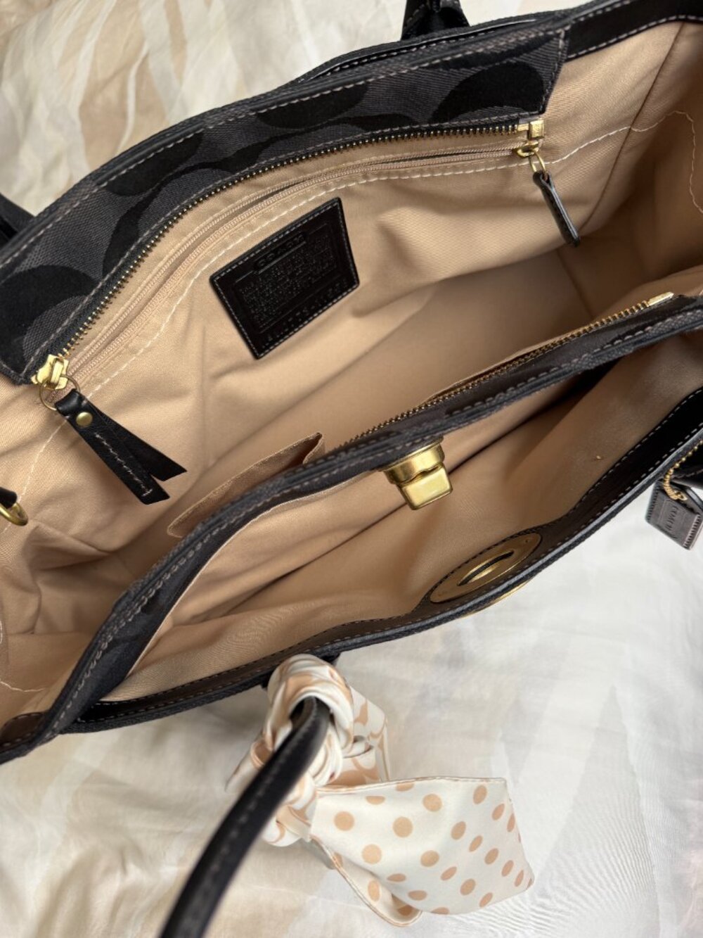 Coach Hamptons Legacy Madeleine Black Signature Canvas Tote Bag (Style: 11558) - Picture 10 of 12